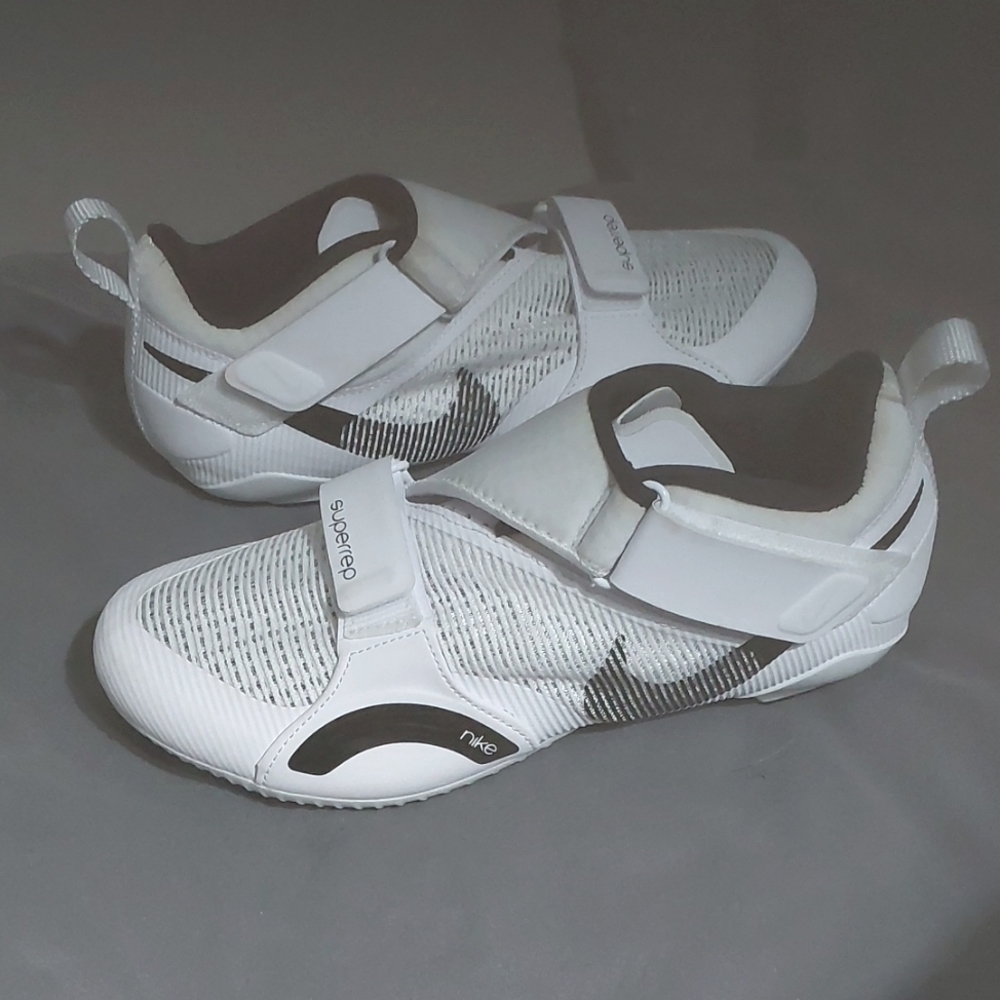 NIKE Superrep cycling shoes womens size 7 white/black